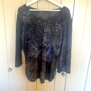 Initiative's embellished 3/4 sleeve top -Size XL